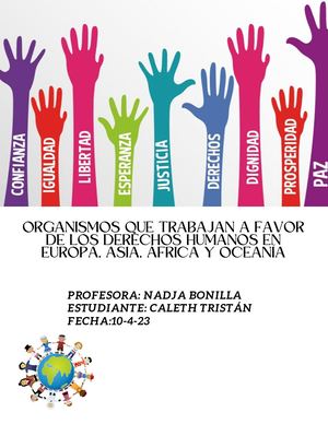 Organismos que trabajan a favor de los Derechos Humanos en Europa, Asia, África y Oceanía