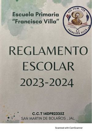 Reglamento Escolar Fco Villa 2023 2024
