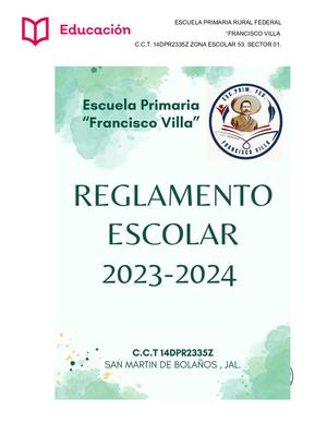 Reglamento Escolar 23 24 Francisco Villa Word