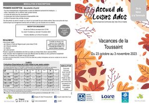 Programme Toussaint 2023