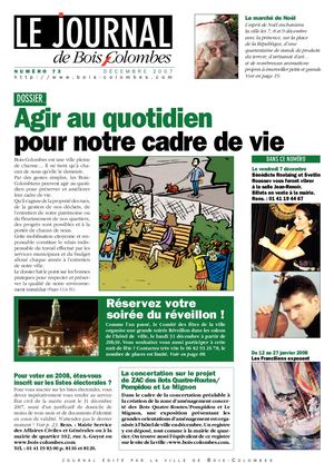 JBC N°73 — DÉCEMBRE 2007 - Le journal de Bois-Colombes
