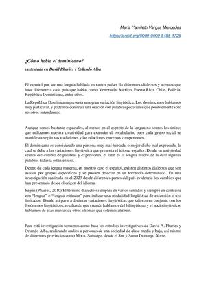 Como Habla El Dominicano