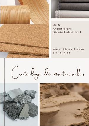 Catálogo De Materiales - Diseño Industrial II