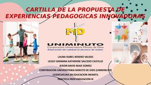 Cartilla De La Propuesta De Experiencias Pedagógicas Innovadoras