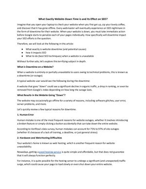 Website Downtime And Affect On Seo Docx