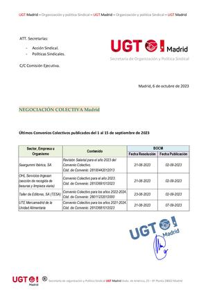 Convenios 1ª Quincena Septiembre