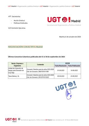 Convenios 2ª Quincena Septiembre