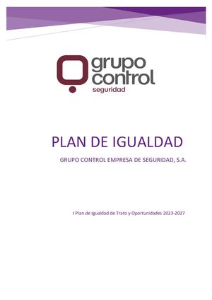Plan de Igualdad Grupo Control