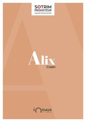 Plaquette ALIX - Les Coteaux de l'Abbaye