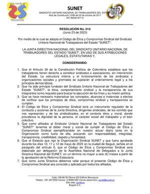 Código De Etica Sunet