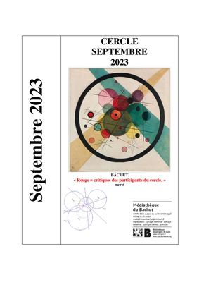 Cercle De Lecture Médiathèque Du Bachut Septembre 2023