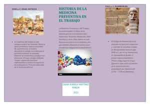 Folleto Historia Y Evolucion De La Medicina Preventiva Y Del Trabajo