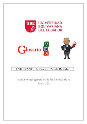 Glosario Fundamentos Generales De Las Ciencias De La Educacion Roberto A