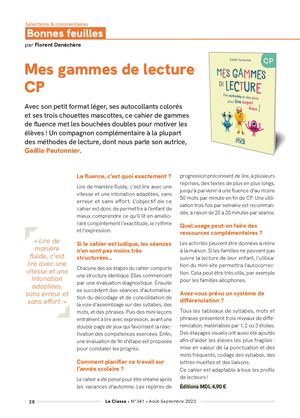 Magazine La CLasse _ Mes Gammes de Lecture