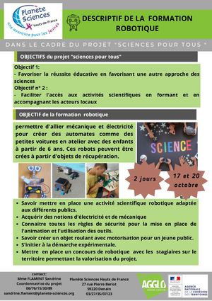 Catalogue des 3 Formations 2023 CAHC Projet Sciences Pour Tous