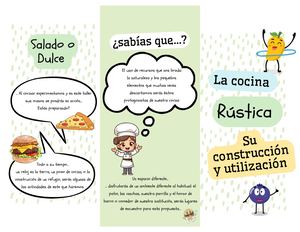 Folleto Tríptico Comida rústica-taller