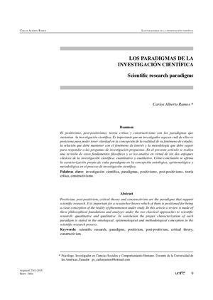 Los Paradigmas De La Investigación Cientifica