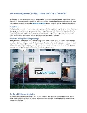 Den Ultimata Guiden För Att Hitta Bästa Flyttfirman I Stockholm