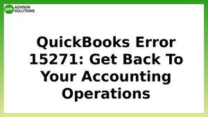 Simple Method To Resolve Quick Books Error 15271