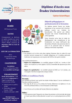 DAEU Option B Scientifique