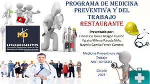 Actividad No 7 (Programa De Medicina Preventiva Y Del Trabajo Restaurante)