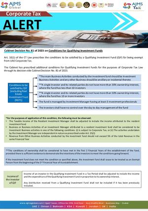 Corporate Tax Update Qualifying Investment Funds