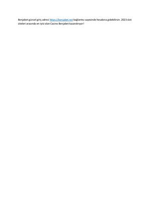 Benjabet Guncel Giris