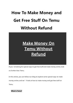 How To Make Money And Get Free Stuff On Temu Without Refund 20231012091551