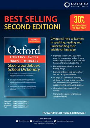 Oxford English-Afrikaans Tweetalige Skoolwoordeboek flyer