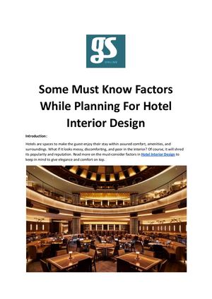 Calaméo - Some Must Know Factors While Planning For Hotel Interior ...