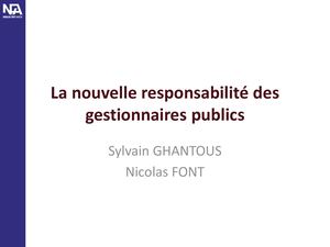 4_Présentation Responsabilité Des Gestionnaires Publics Ensosp