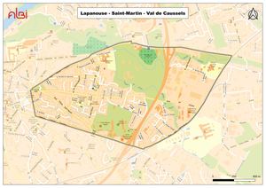 Plan du quartier Lapanouse St Martin Val de Caussels