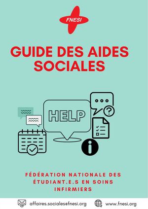 Fnesi Guides Des Aides Sociales Edition 2021