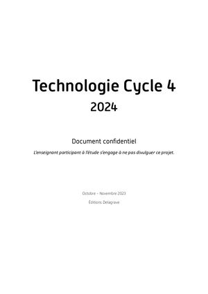 Test manuel Technologie Cycle 4 2024