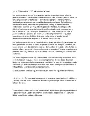 Que Son Los Textos Argumentativo