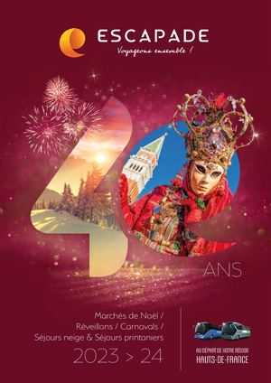 Brochure Hiver-Printemps Voyages autocar Escapade 2023-2024