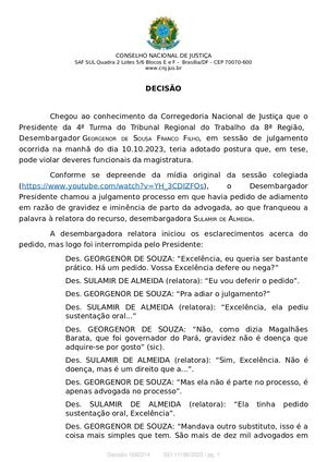 Corregedoria Do Cnj Apura Pretensa Postura Machista E Misógina Do Desembargador Georgenor Franco