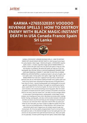Karma 27655320351 Voodoo Revenge Spells How To Destroy Enemy With Black Magic Instant Death In Usa Canada France Spain Sri Lanka 4344 Von Sangoma