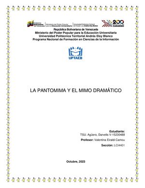 Informe Pantomima Y Mimo