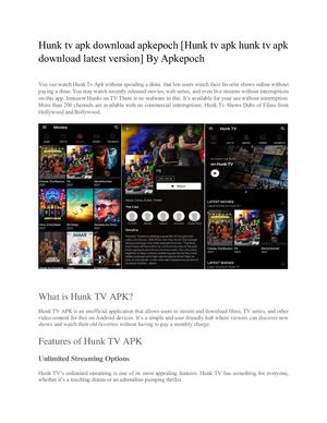 Hunk Tv Apk Download Apkepoch
