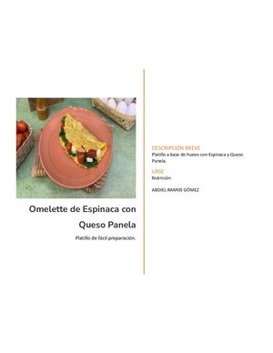 Omelette De Espinaca Con Queso Panela