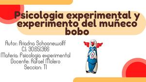 Psicologia Experimental Y Experimento Del Muñeco Bobo