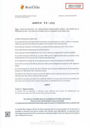 Fichier Parution Des Arrêtés 23 495 à  ARR 23 497