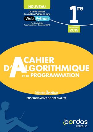 Cahier Algorithmique 1re Voie Generale (extrait)