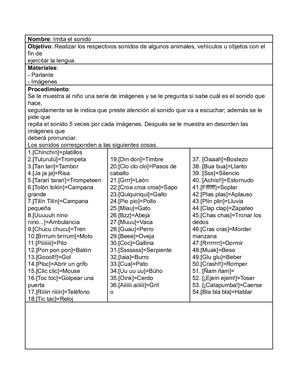 Actividades De La Dislalia