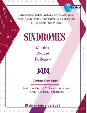 Sindromes Menkes, Norrie Y Bellesaw Revista