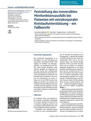 08 Feststellung Des Irreversiblen Hirnfunktionsausfalls Bei Patienten Mit Extrakorporaler Kreislaufunterstützung – Ein Fallbericht