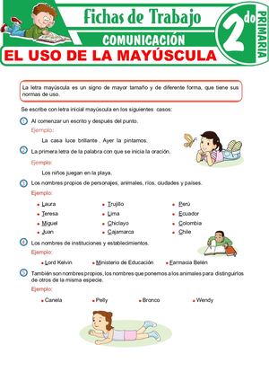 El Uso De La Mayúscula Para Segundo Grado De Primaria