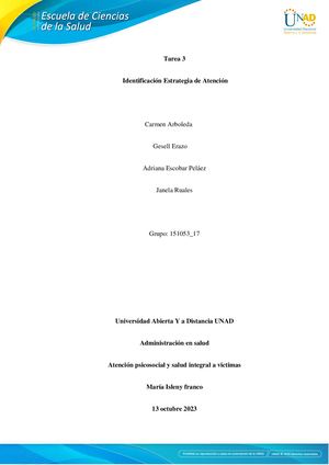 Unidad 2 Tarea 3 Identificación Estrategia De Atención