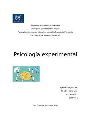 Psicologia Experimental Sumativa 1